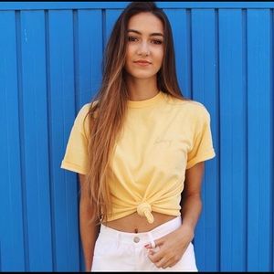 Brandy Melville Yellow Honey Tee!!